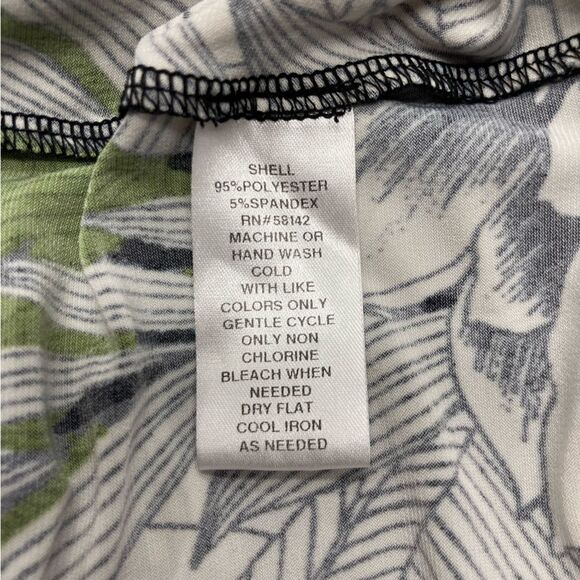 London Times Dress SZ 4 Black White Green Floral Length Sheath Cap Sleeve Summer - Picture 9 of 12